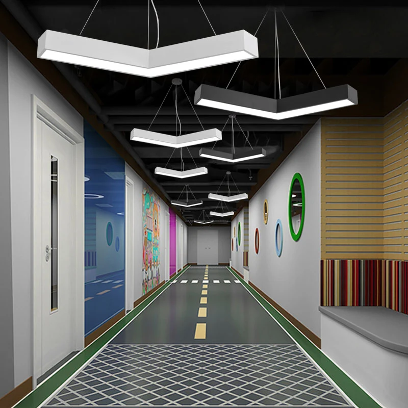 Metalen V-vormige plafondinbouwlamp Eenvoud LED-inbouwlamp voor ontvangstruimte Clearhalo