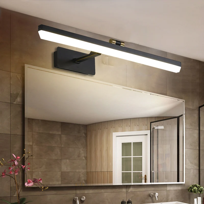 Metalen zwarte schanslamp Langwerpige LED Traditioneel wandgemonteerd ijdelheidslicht, 17"/38"/22,5" breed Clearhalo