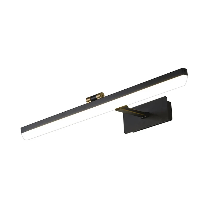 Metalen zwarte schanslamp Langwerpige LED Traditioneel wandgemonteerd ijdelheidslicht, 17"/38"/22,5" breed Clearhalo