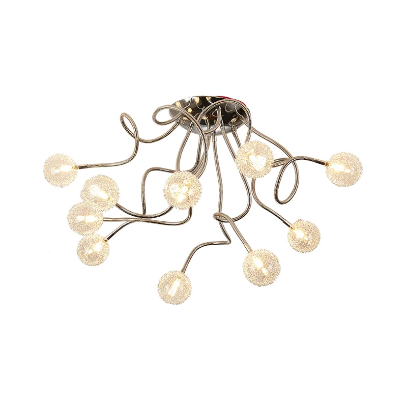 Metallic Globe semi-inbouwlichtarmatuur Post Hedendaagse LED-chroom inbouwverlichting Clearhalo