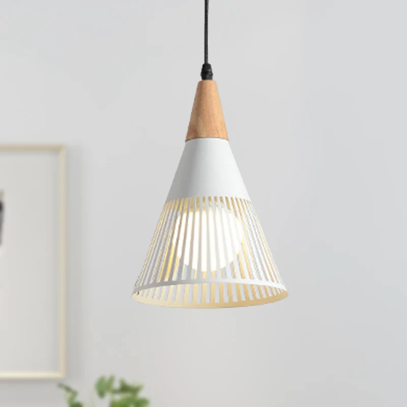 Metallic kegelvormige plafondlamp met kooikap, eigentijdse hanglamp met 1 lamp zwart/goud/wit Clearhalo