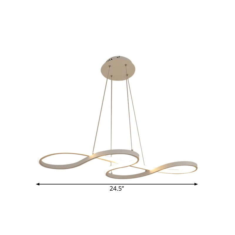 Metallic kronkelende kroonluchterlamp Eenvoud Zwart/wit/goud LED-hanglamp warm/wit licht Clearhalo