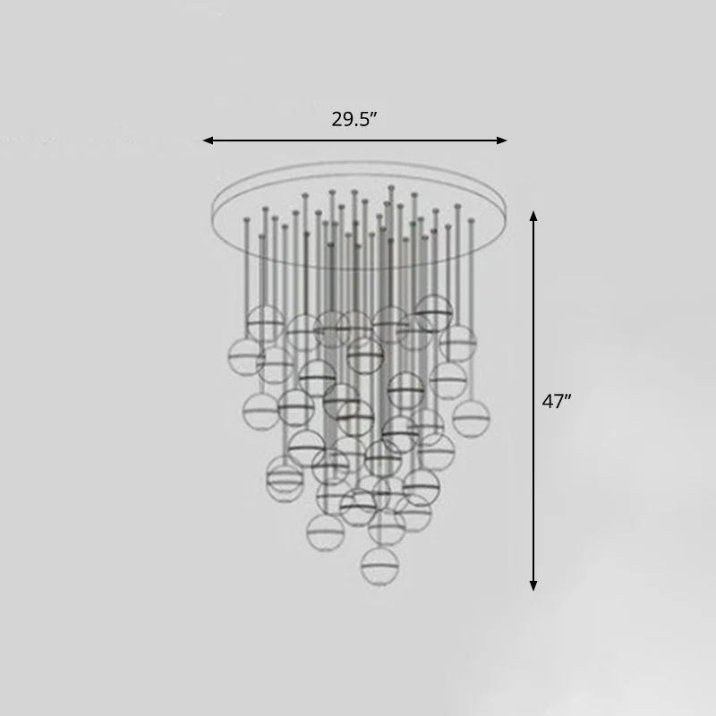 Meteorenregen Multi-licht hangende kroonluchter Moderne louche glazen heldere ophanglamp Clearhalo