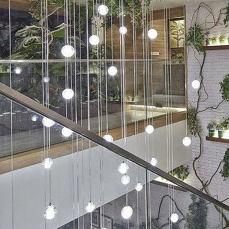 Meteorenregen Multi-licht hangende kroonluchter Moderne louche glazen heldere ophanglamp Clearhalo