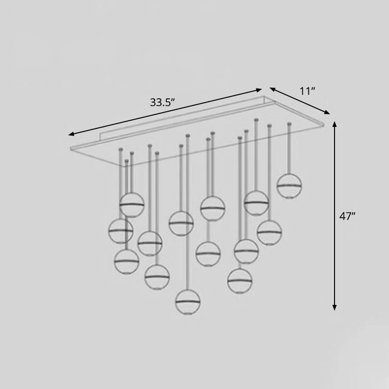 Meteorenregen Multi-licht hangende kroonluchter Moderne louche glazen heldere ophanglamp Clearhalo