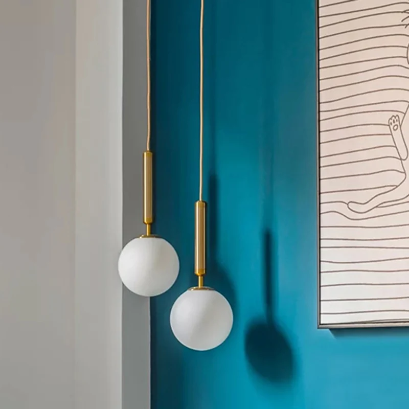 Mid-Century Design Globe Hanglamp Glazen Kap 1 Lichte Hanglamp voor Slaapkamer Clearhalo