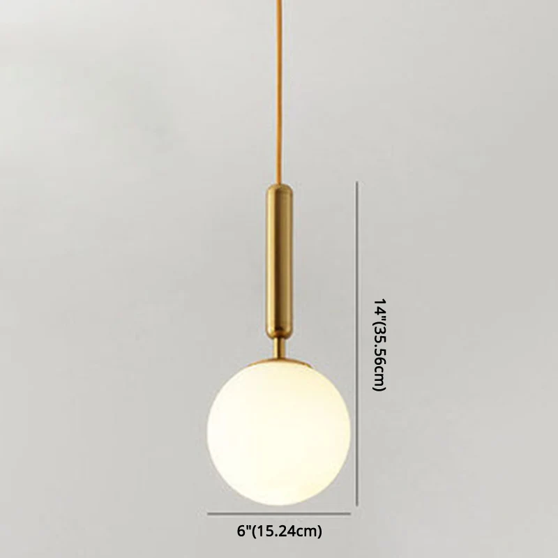 Mid-Century Design Globe Hanglamp Glazen Kap 1 Lichte Hanglamp voor Slaapkamer Clearhalo