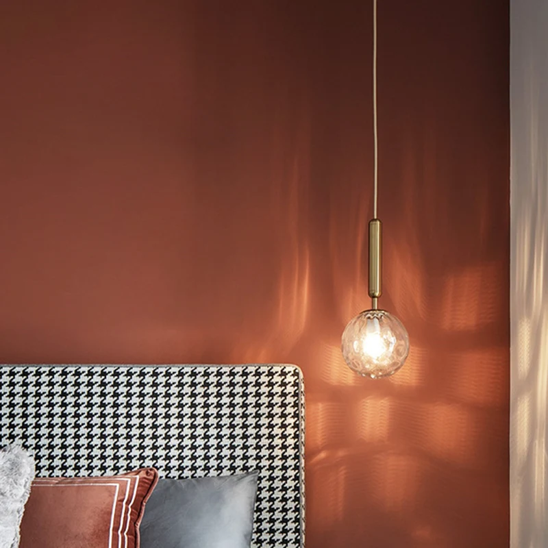 Mid-Century Design Globe Hanglamp Glazen Kap 1 Lichte Hanglamp voor Slaapkamer Clearhalo