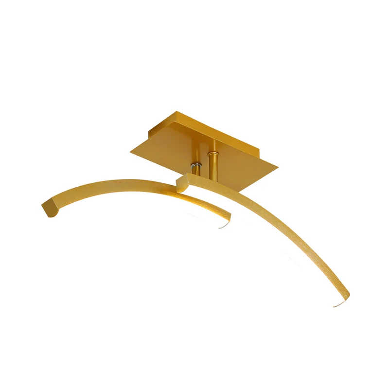 Minimale dubbele boog semi-inbouwlamp acryl LED gang inbouwverlichting goud, warm/wit licht Clearhalo