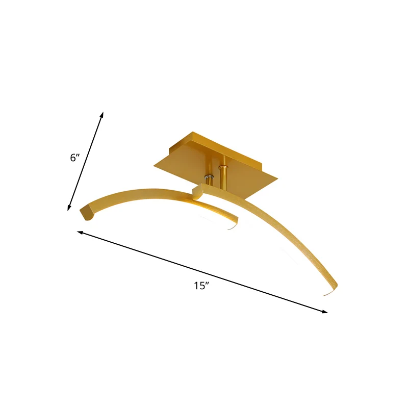 Minimale dubbele boog semi-inbouwlamp acryl LED gang inbouwverlichting goud, warm/wit licht Clearhalo