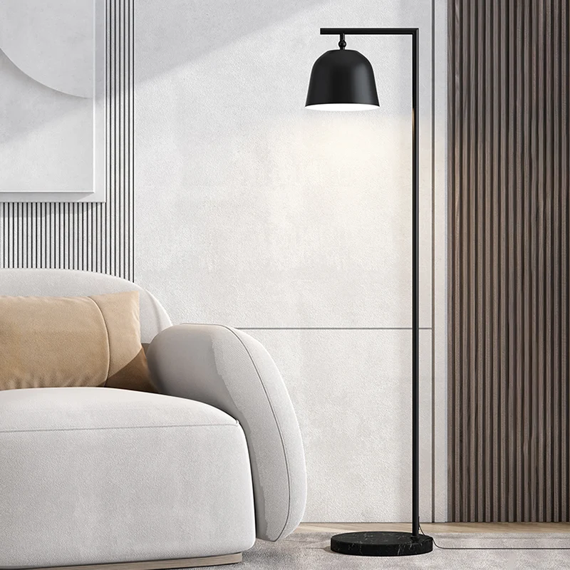 Minimale emmerleesvloerlamp Metaal 1-lichts slaapkamervloerleesverlichting zwart/goud Clearhalo