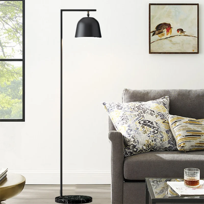 Minimale emmerleesvloerlamp Metaal 1-lichts slaapkamervloerleesverlichting zwart/goud Clearhalo