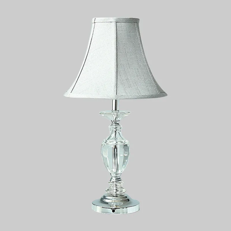 Minimalisme Bell-nachtlamp met panelen, handgeslepen kristallen nachtkastje met 1 kop grijs Clearhalo