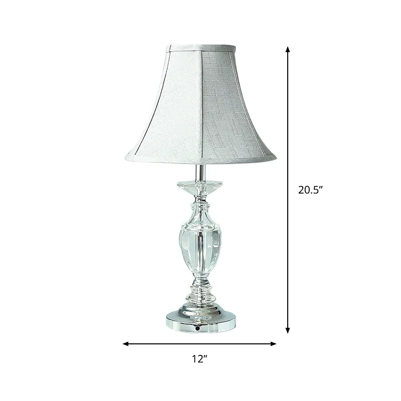 Minimalisme Bell-nachtlamp met panelen, handgeslepen kristallen nachtkastje met 1 kop grijs Clearhalo