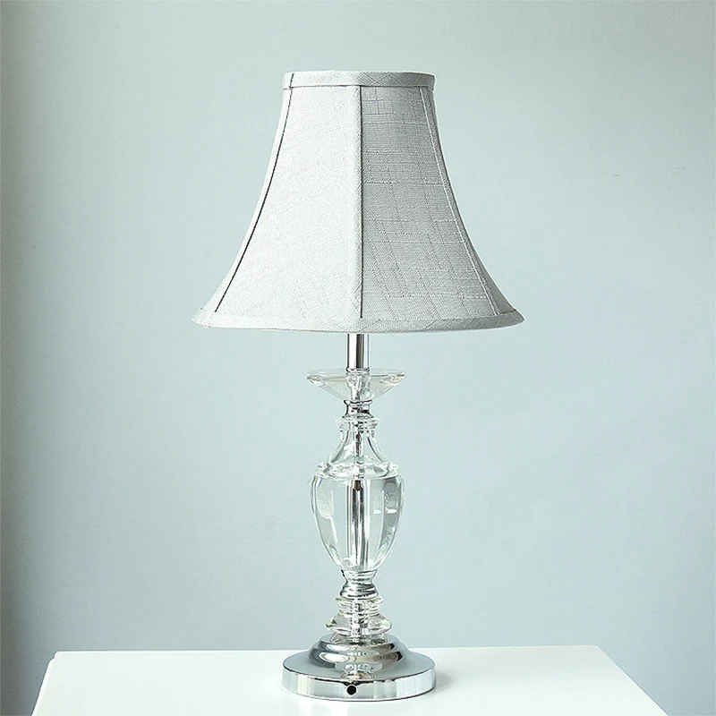 Minimalisme Bell-nachtlamp met panelen, handgeslepen kristallen nachtkastje met 1 kop grijs Clearhalo