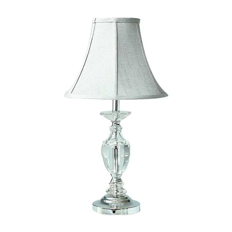 Minimalisme Bell-nachtlamp met panelen, handgeslepen kristallen nachtkastje met 1 kop grijs Clearhalo