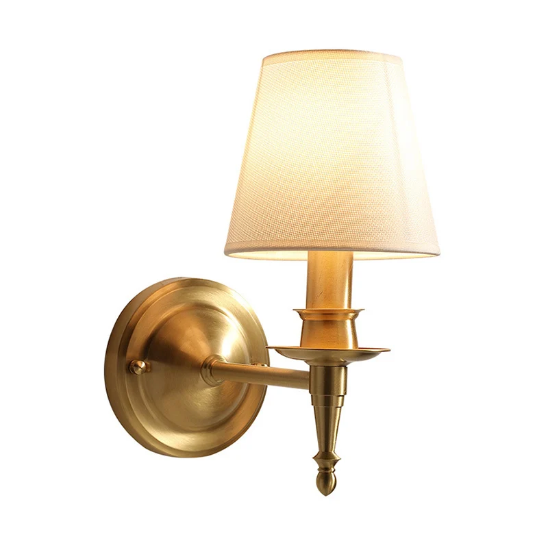 Minimalisme kegelvormige wandkandelaar Stoffen wandgemonteerde verlichting met één lamp goud Clearhalo
