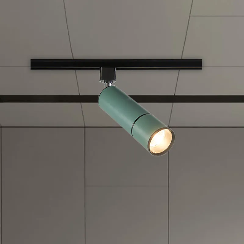 Minimalisme Pipe semi-inbouwlamp aluminium LED-restaurant inbouwplafondlamp groen/zwart Clearhalo