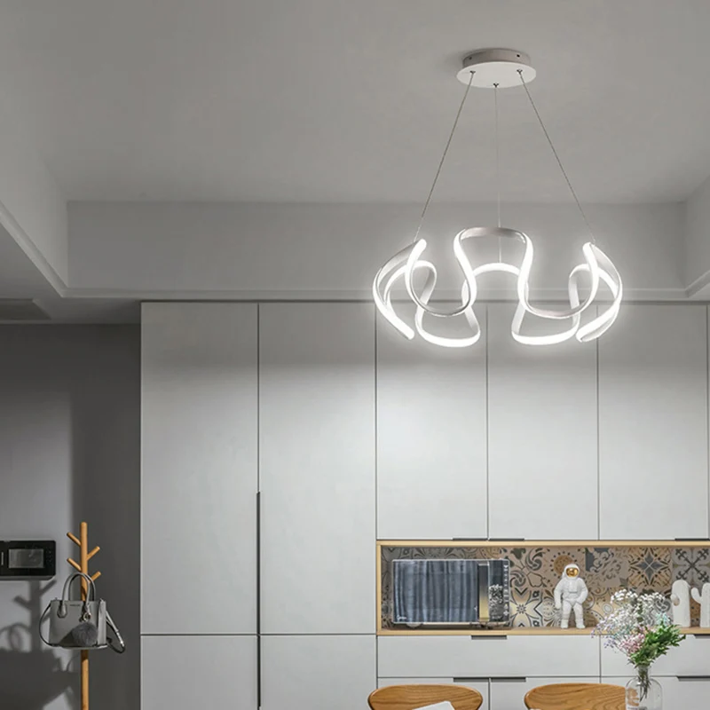 Minimalistische bloemvormige kroonluchterverlichting Acryl woonkamer LED-hanglamp Clearhalo