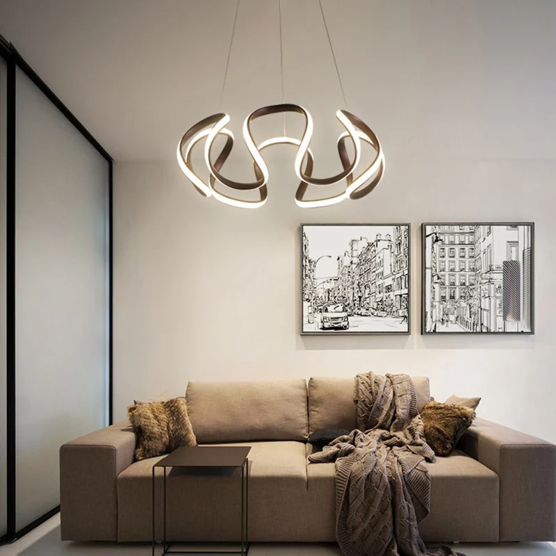 Minimalistische bloemvormige kroonluchterverlichting Acryl woonkamer LED-hanglamp Clearhalo