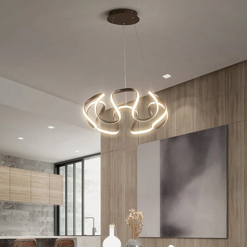 Minimalistische bloemvormige kroonluchterverlichting Acryl woonkamer LED-hanglamp Clearhalo