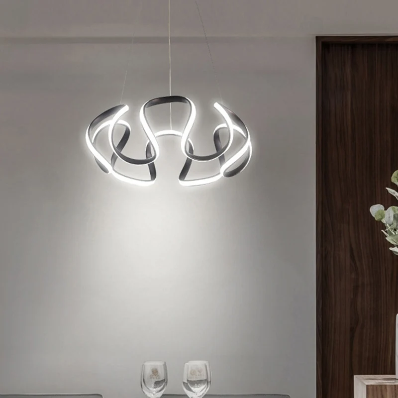 Minimalistische bloemvormige kroonluchterverlichting Acryl woonkamer LED-hanglamp Clearhalo
