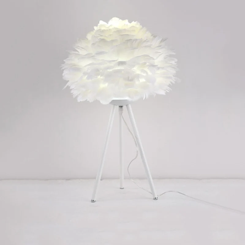 Minimalistische bolvormige nachtlamp Feather 1-koppig nachtkastje met statief Clearhalo