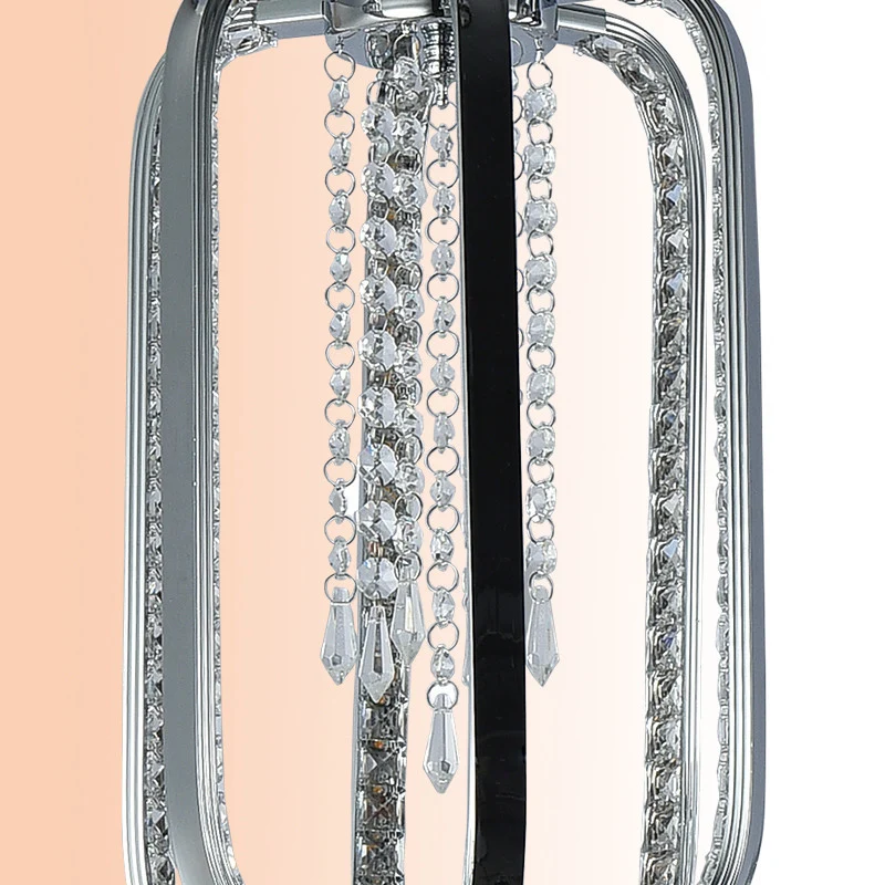 Minimalistische cilinder hanglamp kristal 8"/16" brede LED-plafondlamp voor slaapkamer zilver voor slaapkamer Clearhalo
