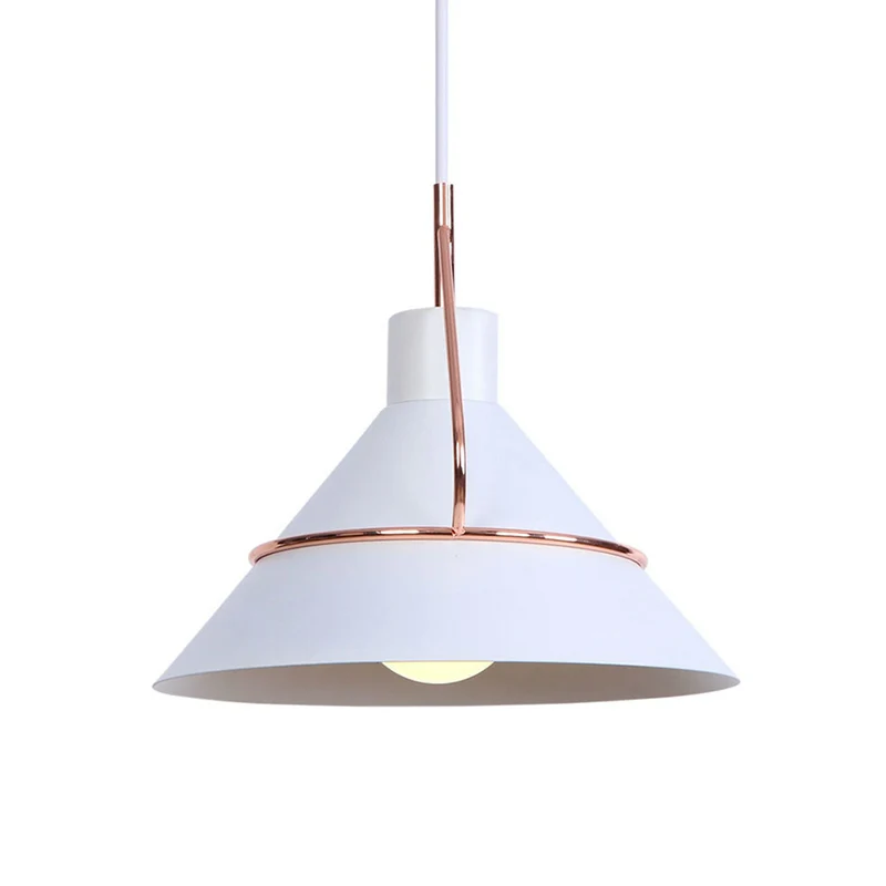 Minimalistische conische hanglamp metaal 1-lichts woonkamer hanglamp wit/zwart Clearhalo