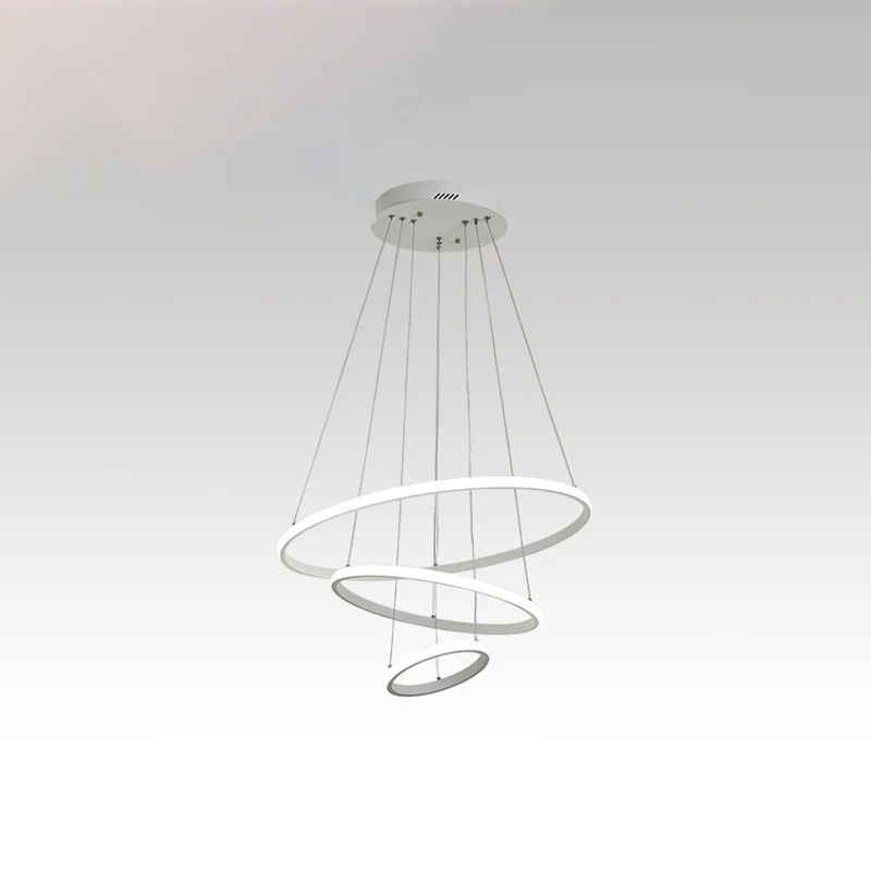 Minimalistische Halo hangende verlichting Acryl 3-koppige restaurant LED kroonluchter hanglamp Clearhalo