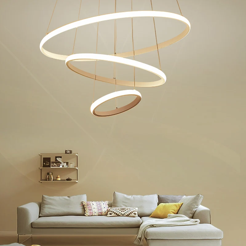 Minimalistische Halo hangende verlichting Acryl 3-koppige restaurant LED kroonluchter hanglamp Clearhalo