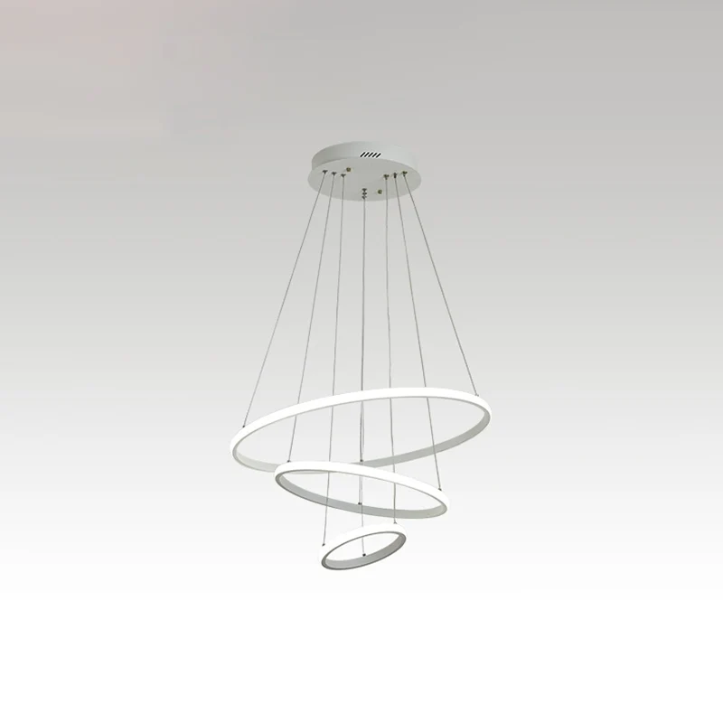Minimalistische Halo hangende verlichting Acryl 3-koppige restaurant LED kroonluchter hanglamp Clearhalo