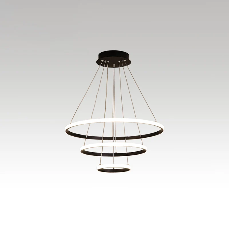 Minimalistische Halo hangende verlichting Acryl 3-koppige restaurant LED kroonluchter hanglamp Clearhalo