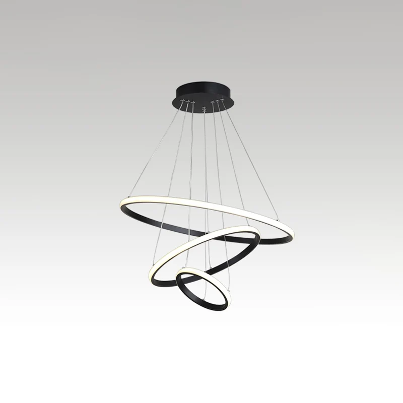 Minimalistische Halo hangende verlichting Acryl 3-koppige restaurant LED kroonluchter hanglamp Clearhalo