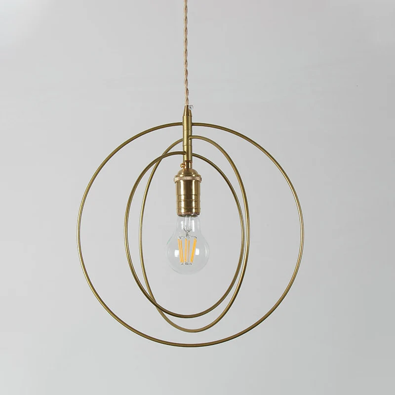 Minimalistische hanglamp met 3 ringen, metaal, 1 licht, woonkamer hanglamp goud Clearhalo