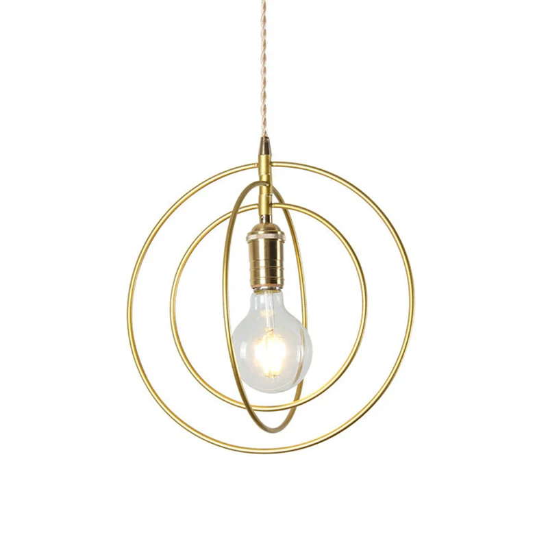Minimalistische hanglamp met 3 ringen, metaal, 1 licht, woonkamer hanglamp goud Clearhalo