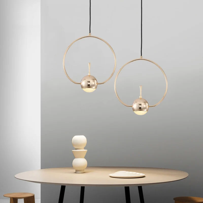 Minimalistische LED-plafondlamp met roségouden ronde/driehoek/rechthoekige neerwaartse verlichting met koepelvormige acryl...