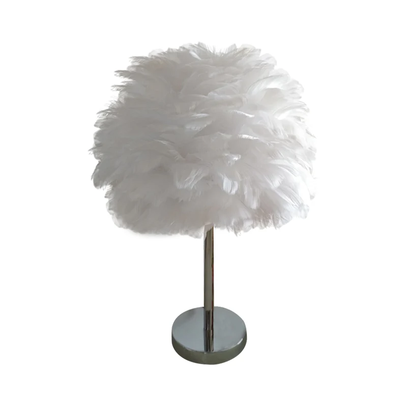 Moderne artisjok plug- tafellamp Feather 1-lichts nachtkastjelamp voor meisjeskamer roze/grijs/wit Clearhalo