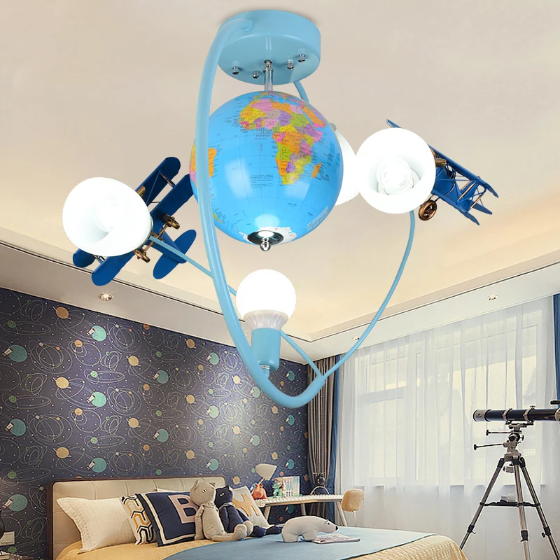 Moderne blauwe inbouwlamp met Glider Globe metalen plafondarmatuur voor verpleegkamer Clearhalo