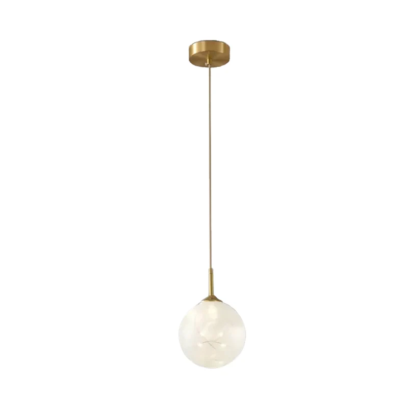 Moderne bol plafond hangende glazen eetkamer LED hanglamp messing Clearhalo