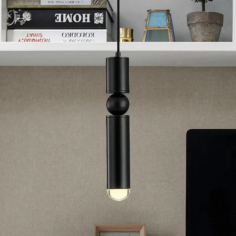 Moderne buishanglamp metaal zwart/wit/messing LED-ophanghanglamp voor eetkamer warm licht Clearhalo