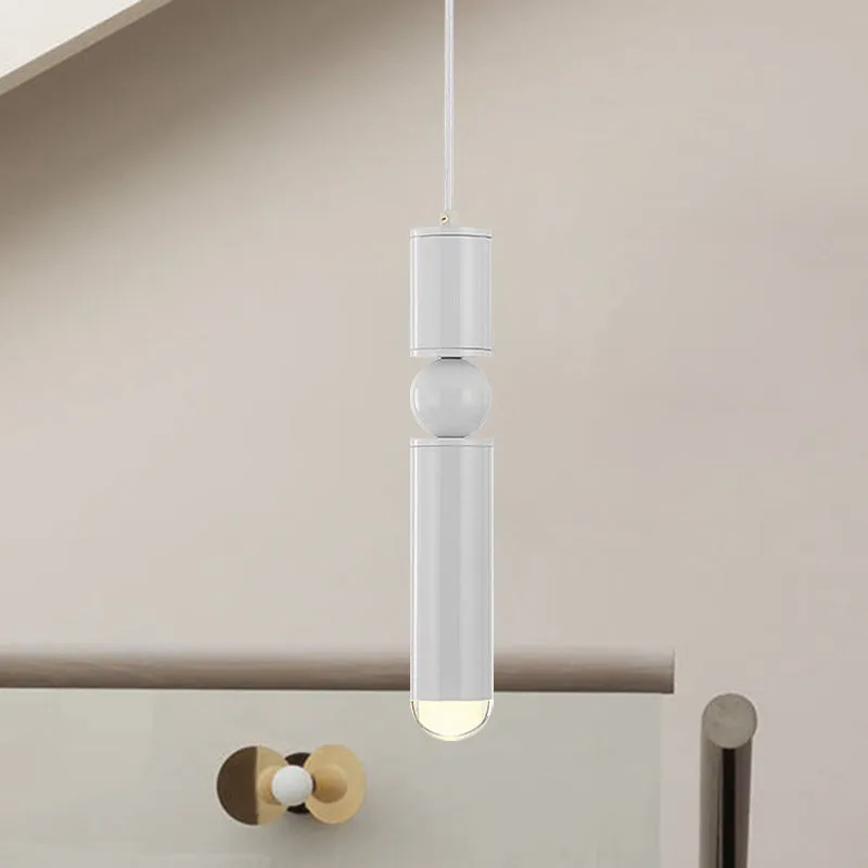 Moderne buishanglamp metaal zwart/wit/messing LED-ophanghanglamp voor eetkamer warm licht Clearhalo