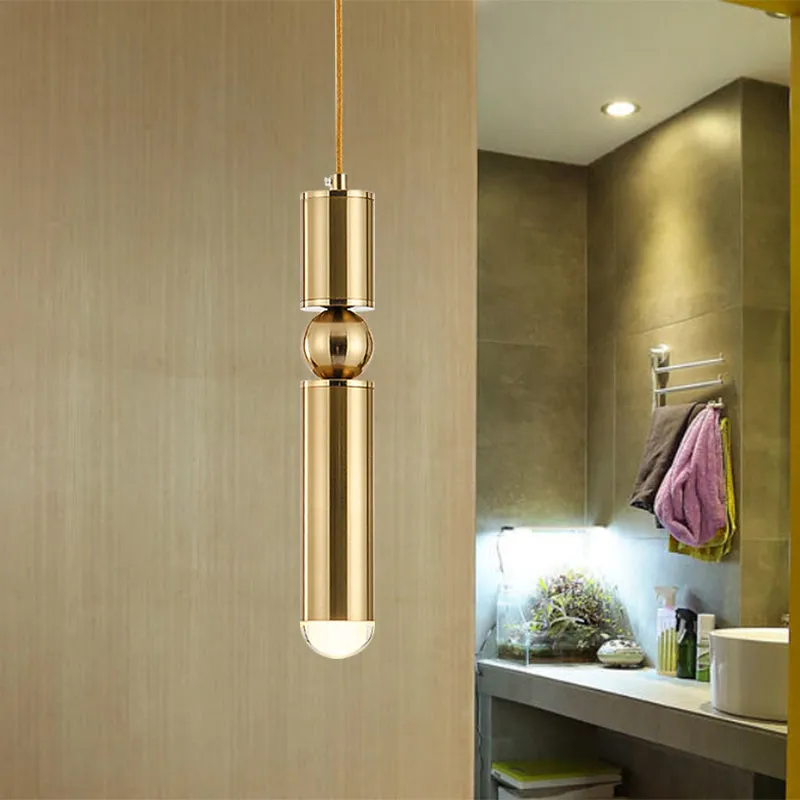 Moderne buishanglamp metaal zwart/wit/messing LED-ophanghanglamp voor eetkamer warm licht Clearhalo