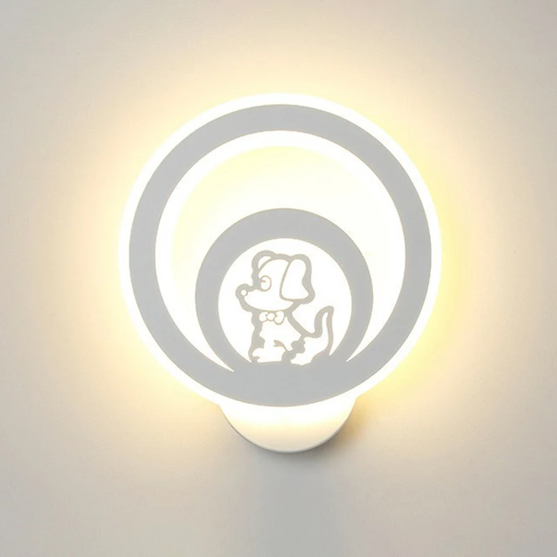 Moderne cirkelvormige schansverlichting Acryl woonkamer LED-wandlamp wit Clearhalo