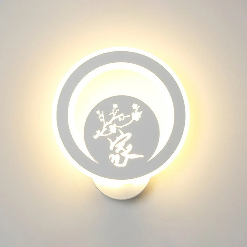 Moderne cirkelvormige schansverlichting Acryl woonkamer LED-wandlamp wit Clearhalo