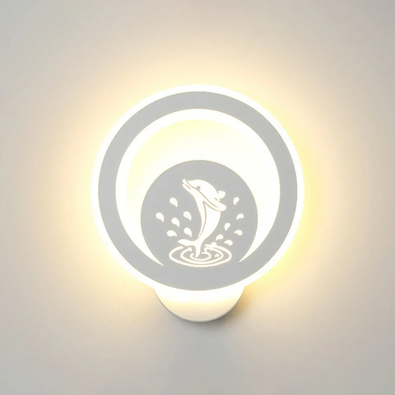 Moderne cirkelvormige schansverlichting Acryl woonkamer LED-wandlamp wit Clearhalo