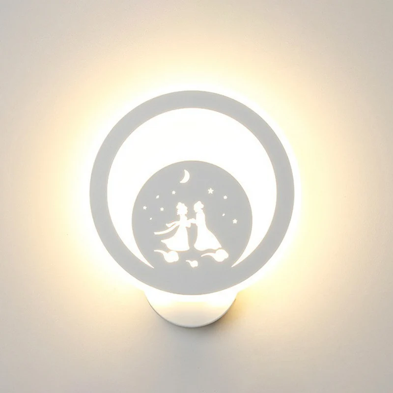 Moderne cirkelvormige schansverlichting Acryl woonkamer LED-wandlamp wit Clearhalo