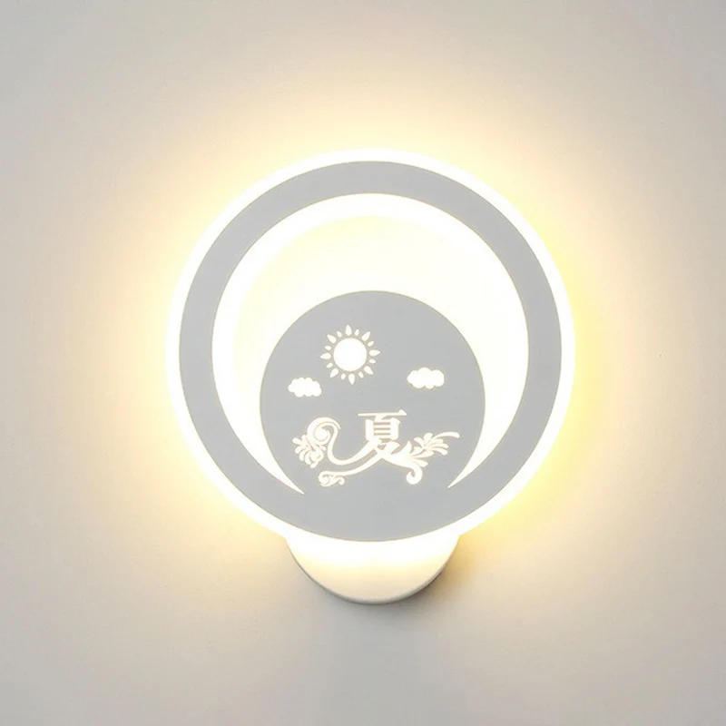 Moderne cirkelvormige schansverlichting Acryl woonkamer LED-wandlamp wit Clearhalo