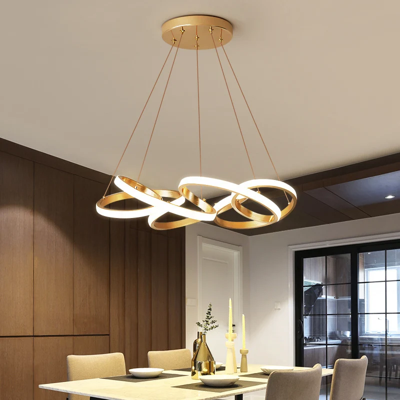 Moderne gedraaide kroonluchterverlichting Metalen ophanglamp voor restaurant met ophangkoord Clearhalo