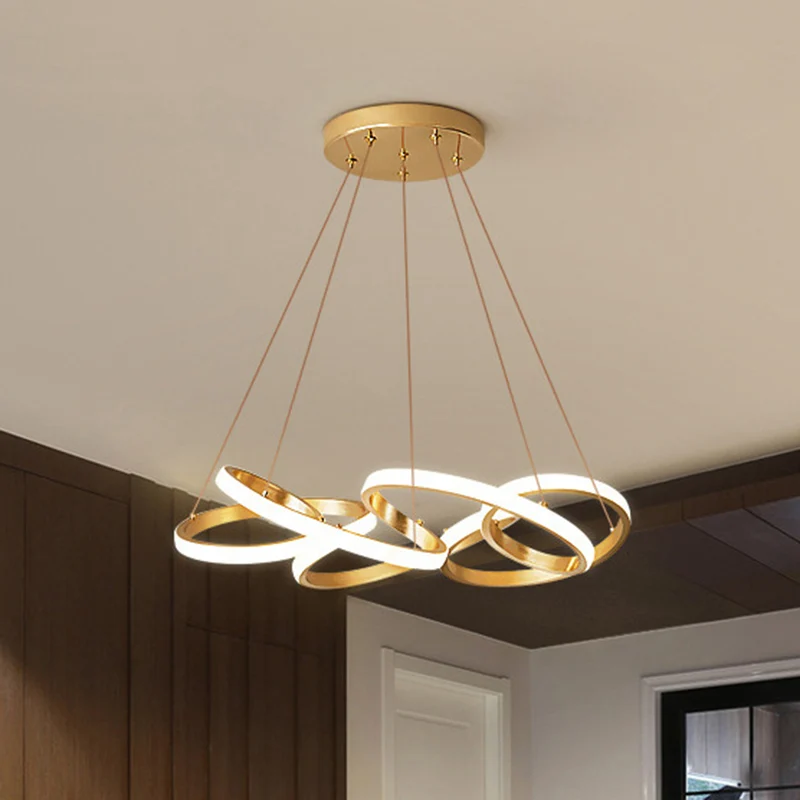 Moderne gedraaide kroonluchterverlichting Metalen ophanglamp voor restaurant met ophangkoord Clearhalo